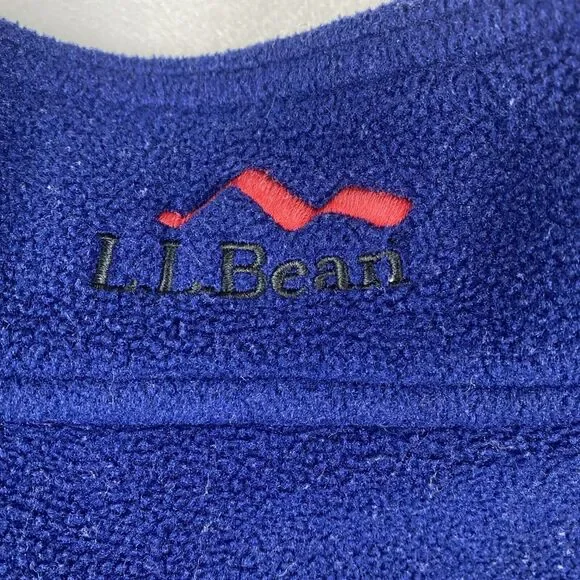L.L. Bean XL Men's Navy Blue Fleece 1/4 Quarter Zip Mock Neck Pullover READ - Picture 10 of 10
